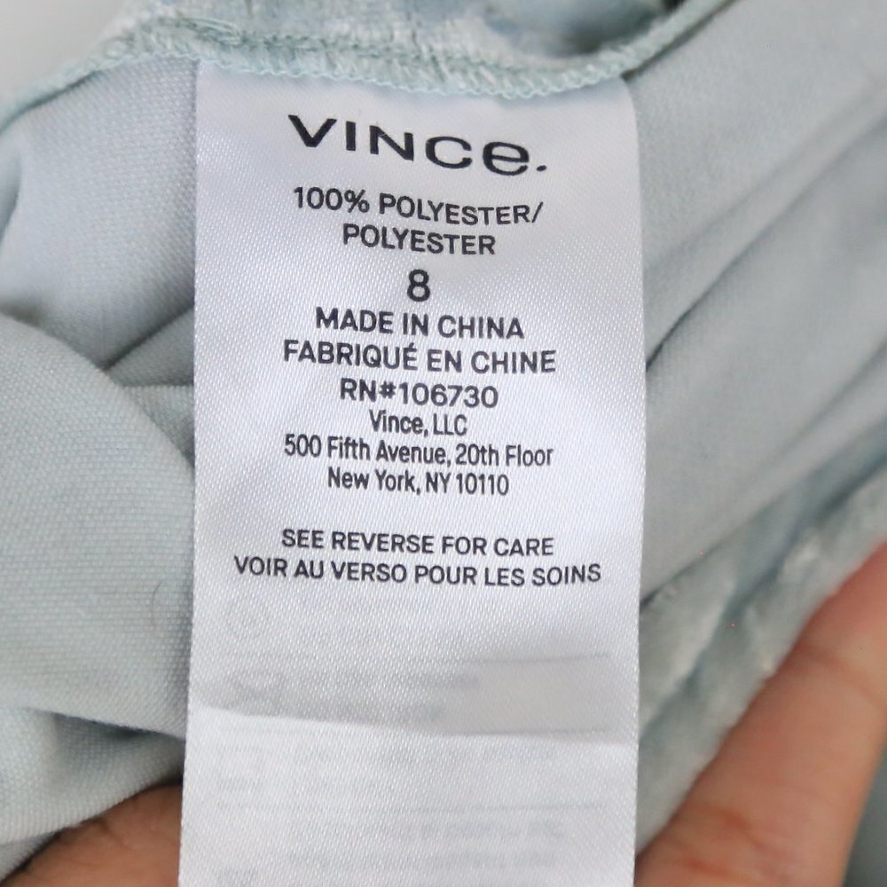 Vince Ruched Velvet Paneled Skirt in Pale‎ Sea Grass Size 8 - Picture 6 of 9